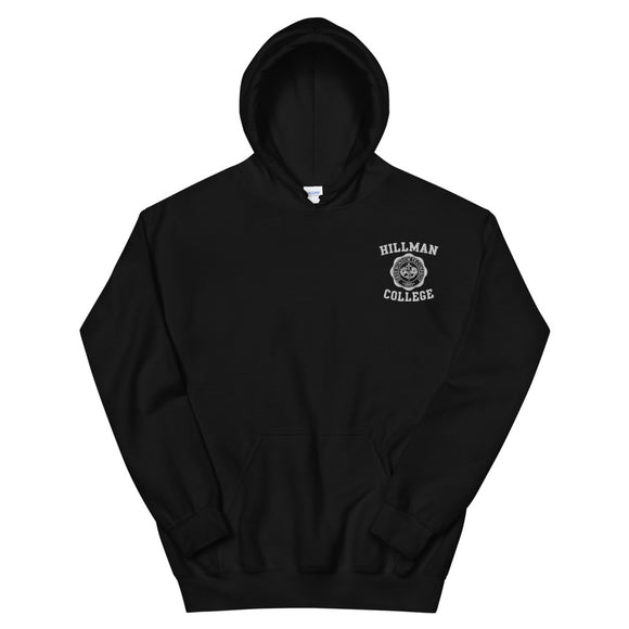 Hillman College Embroidered Unisex Hoodie (Black & Maroon Available)